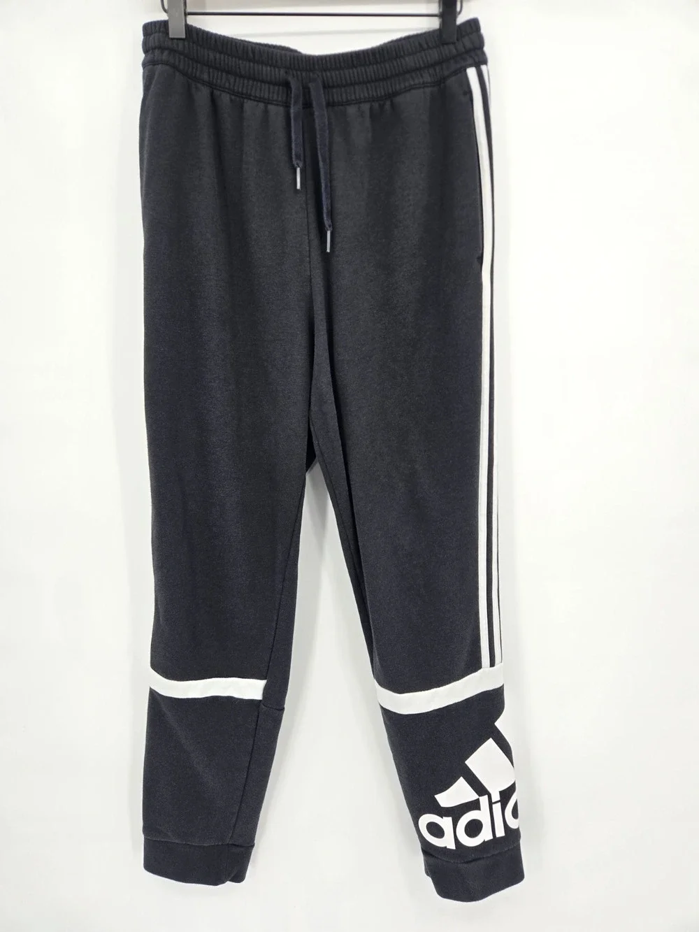 Adidas Mens Essentials Colorblock Pants Black White Sweatpants Athleisure Size L